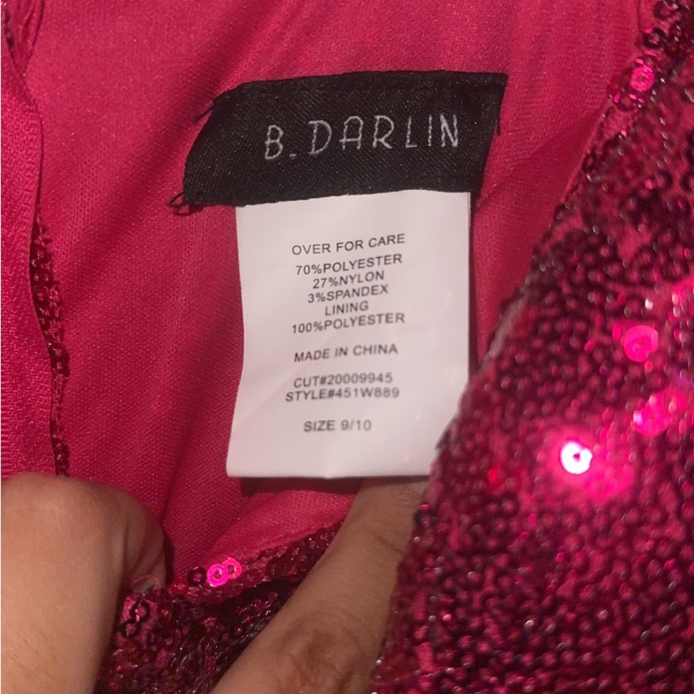 B Darlin Fuchsia Sequin Dress like new